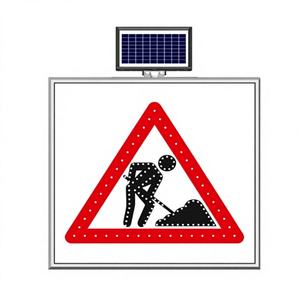 ป้ายก่อสร้างถนนพลังงานแสงอาทิตย์ความเข้มสูง100x10ซม. พีซีสะท้อนแสงความเข้มสูงแบบ ASTM D พื้นที่ก่อสร้าง4956-11a Type I - Product Image 1