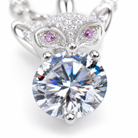 Pendentif Moissanite couleur D 1 carat, collier chaîne à maillons en argent pur, poids total 3,2 g, idéal pour fiançailles, usage quotidien, cadeau classique et charmant