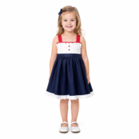 Robe d'anniversaire mignonne en coton pour tout-petits 2026, sans manches, rouge, blanc, bleu, robe de princesse avec ourlet en dentelle, robes d'été pour filles pour les fêtes