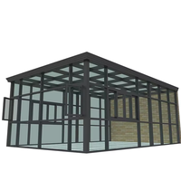 Fenêtres en verre d'aluminium pour maisons, maison en conteneur en verre, véranda en verre, maison préfabriquée extérieure