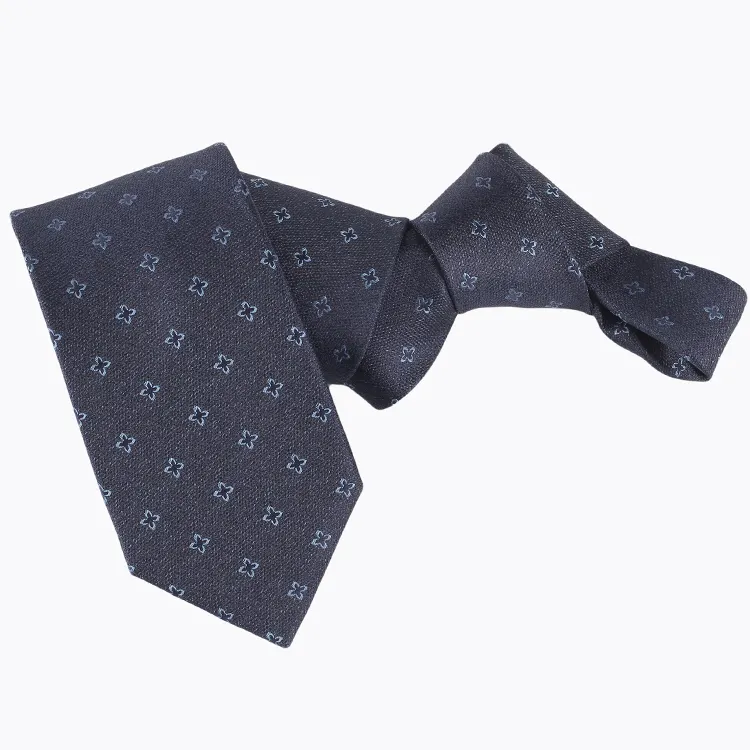 Cravates en soie marine de haute qualité pour hommes, cravates en tissu Jacquard d'usine italienne pour hommes, cravates personnalisées avec Logo, vente en gros, 100%