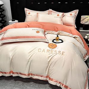 Juego de cuatro piezas de estilo moderno, funda de edredón de algodón puro, Sábana, colcha con patrón de plantas bordadas, grado de calidad, temporada de otoño - Product Image 3