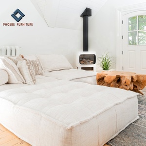 Upholstered Brio Lounge <strong>Square</strong> Modular Sectional <strong>Sofa</strong> Couch with Two Removable Non-Slip <strong>Pillows</strong> - Product Image 5