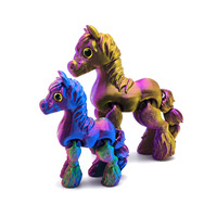 Jouet licorne articulé imprimé en 3D, figurine licorne flexible avec articulations mobiles pour décoration de bureau, cadeau personnalisé OEM