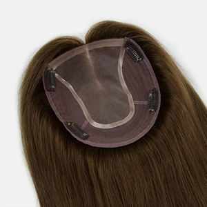 Listo para Enviar al por Mayor: Extensiones de Cabello Humano Virgen Ruso Europeo, Base de Seda Marrón Natural, Mono Lace Topper para Mujeres Blancas - Product Image 4