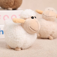 Porte-clés en peluche mignon en forme de mouton gras, personnalisable avec logo OEM, peluches douces, mascotte du zodiaque, jouet animal en peluche pour cadeau, vente en gros