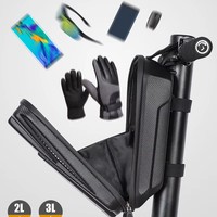 Sac de rangement pour vélo électrique, scooter, en EVA imperméable, coque rigide, cadre avant, capacité 1,5 L, sangle réglable pour vélo électrique
