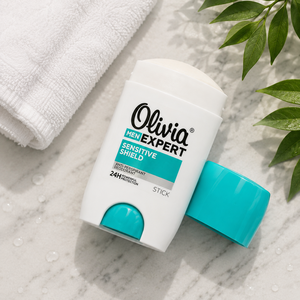 Desodorante Antitranspirante en Barra Sensitive Shield para Hombre, Protección Contra el Sudor y el Mal Olor, 50 g, Olivia Men Expert - Product Image 1