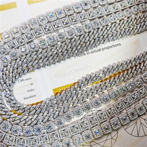 Collana e Bracciale Tennis in <span class=keywords><strong>Argento</strong></span> 925 con Moissanite Taglio Ghiaccio <span class=keywords><strong>D</strong></span> VVS, Catena Cuban Link Hiphop con Certificazione GRA - Product Image 6