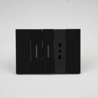 Interruptor de Enchufe Doble Estándar Estadounidense, Acabado Mate, PC Ignífugo, Tipo KLASS 118, Hogar Inteligente, Arquitectura Moderna, IP23