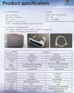 SY-G057-1 prix d'usine portatif d'appareil de test auditif <span class=keywords><strong>OAE</strong></span> de conception compacte - Product Image 5