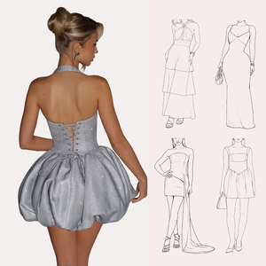 2025 pháp thời trang sexy Halter trở lại ren up Slim <span class=keywords><strong>Mini</strong></span> <span class=keywords><strong>Dress</strong></span> phồng ăn mặc cho phụ nữ - Product Image 3