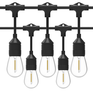 48 pies (15M) 16 bombillas Edison Vintage (1 repuesto), 15 enchufes suspendidos E26/E27 luces de cadena al aire libre - Product Image 1
