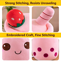 Peluche Z Hot Sale Mignonne Fraise Boisson Glace Lactée Thé Boba Jouet en Peluche Doux Coussin Boba Peluche
