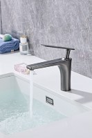 Grifo Mezclador Termostático Cromado Moderno para Lavabo Escolar con Ahorro de Agua, Cuerpo de Latón, Cartucho Cerámico, Monomando, Montaje en Encimera, CE