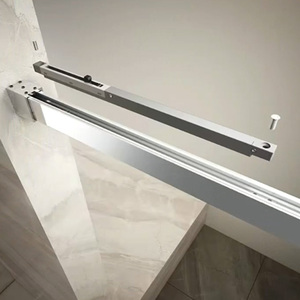 Mampara de Ducha Moderna Personalizada sin Marco, Vidrio Templado de 8 mm, 1 Puerta Fija y 1 Puerta Corredera, Cierre Suave, Impermeable, para <span class=keywords><strong>Baño</strong></span> - Product Image 4