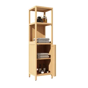 Многофункциональный большой емкости бамбуковый шкаф для хранения для ванной комнаты и гостиной мебель