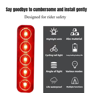 Đèn trước và sau xe đạp hợp kim nhôm chống nước, đèn LED an toàn cho xe đạp leo núi ban đêm, đèn hậu xe đạp - Product Image 5