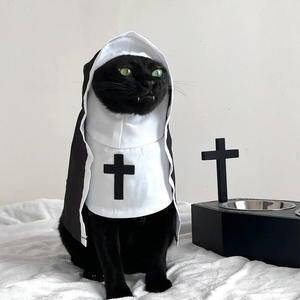 Disfraces Sencillos <span class=keywords><strong>de</strong></span> Poliéster para Mascotas, Gatos y Perros, Disfraz <span class=keywords><strong>de</strong></span> Halloween, Fiesta, <span class=keywords><strong>Monja</strong></span>, Cosplay, Divertidos Disfraces para Mascotas - Product Image 2