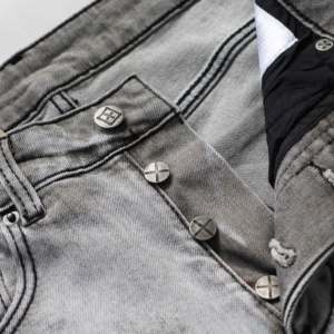 Nuevos Jeans Vintage para Hombre, Pantalones Vaqueros Gris Jaspeado, Jeans Ajustados y Elásticos para Hombre, Jeans de Corte Recto que Adelgazan - Product Image 2