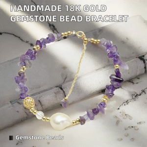 Pulsera Bohemia de Latón Chapado en Oro para Mujer, con Perlas de Agua Dulce y Cuentas de Cristal, Hecha a Mano, con Rosa Roja, Linda, Natural, Amorosa, Moderna, Regalo, <span class=keywords><strong>MoLin</strong></span> - Product Image 3
