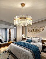 Lustre rectangulaire moderne en cristal doré K9 à LED, luminaire linéaire de luxe en cristal ovale pour salon, chambre à coucher, entrée