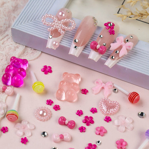 Kit de strass pour nail art 12 compartiments, avec nœuds en verre mélangés, breloques 3D à dos plat Kawaii, décorations acryliques colorées pour ongles DIY, kit bling - Product Image 4