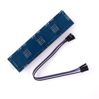 MAX7219 modul kisi 4-in-1 modul Drive kontrol mikro Chip tunggal untuk mengirim jalur 5P