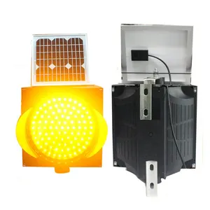 Solar powered led piscando farol amarelo vermelho 300mm luzes de advertência estroboscópica piscando lanterna luzes de advertência