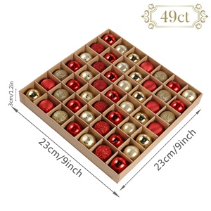 Lot de 49 boules de Noël personnalisées de 3 cm, décorations en plastique peintes pour arbres de Noël - Product Image 5