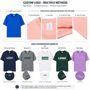 T-shirt unisexe personnalisé avec logo, 100 % coton peigné, 220 g, épais, vierge, écologique, respirant, pour le fitness, tailles S-4XL - Product Image 2