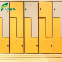 Meubles de bureau - Armoire de rangement à 8 portes assemblée - Revêtement compact HPL - Serrure à clé - Pour le lieu de travail, la salle de sport - Prix d'usine