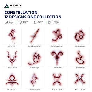 สติกเกอร์ลายเส้นเลือดลายจักรราศี 12 ราศี สำหรับติดใบหน้าและร่างกาย กันน้ำ ขายเป็นแผ่น - Product Image 3