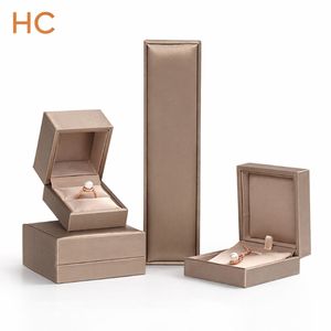 Branded Jewelry Set <b>Box</b> Luxury Custom Leatherette Jewelry <b>Box</b> Suede Insert Embossing Custom Logo Brand Positioning Packaging - Product Image 6