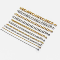 Bracelet RQ 3mm5mm7mm9mm11mm Miami en acier inoxydable plaqué or, chaîne cubaine pour femmes et hommes