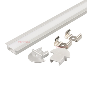 โปรไฟล์ LED แบบฝังสีเงิน 6063-T5 สำหรับแถบไฟ LED ขนาด 10 มม. มาตรฐาน IP20 สำหรับการใช้งานภายในอาคาร - Product Image 3