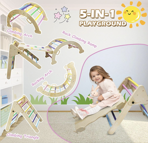 Marco <span class=keywords><strong>de</strong></span> <span class=keywords><strong>madera</strong></span> plegable <span class=keywords><strong>Estructuras</strong></span> <span class=keywords><strong>de</strong></span> juego Interior Niño Escalada Gimnasio Bebé Escalada Juguetes <span class=keywords><strong>Madera</strong></span> <span class=keywords><strong>Pikler</strong></span> Triángulo Escalada Conjunto - Product Image 2