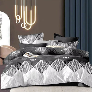 Nhà Khách Sạn 100% Polyester Nữ Hoàng Khăn Trải Giường 300TC Thoải Mái Hiện Đại Trải Giường Chăn Đặt In Bộ Đồ Giường - Product Image 2