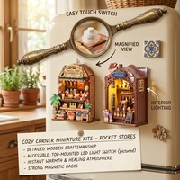 Kit d'aimants de réfrigérateur miniatures en bois Hamaileon DIY, série boutique d'animaux mignons, puzzle 3D, aimants de réfrigérateur LED, décoration de la maison, cadeau artisanal