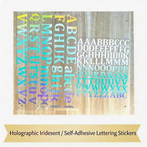 Pegatinas Adhesivas <span class=keywords><strong>de</strong></span> Vinilo PVC con Patrón <span class=keywords><strong>de</strong></span> Letras Holográficas Coloridas y Brillantes Metálicas para Festivales, Pegatinas Artísticas - Product Image 3