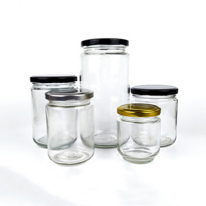Produits phares : Pot en verre transparent avec couvercle rond en fer de 150 ml/500 ml pour cornichons, bouteille de bœuf, confiture de poivre, miel, aliments en conserve, pot en verre - Product Image 1