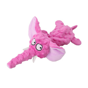 Wholesale Eco-Friendly Multi-Color <b>Elephant</b>-Shaped Squeaky Plush Chew Toy with Sound Paper and No Stuffing for Indoor Use Dogs - Product Image 1