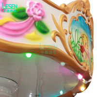 Manège à Monnayeur Portable pour Enfants, Carrousel d'Intérieur à 6 Places, Manège de Fête Foraine