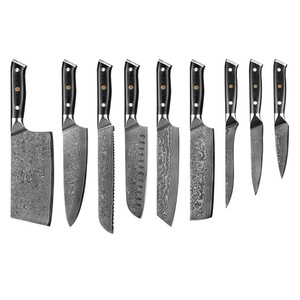 IOKO 67 Layers Damascus Santoku Chef Knife Set Butcher Cleaver Japanese Style G10 Handle Paring Sushi Beef Kitchen Knife Set - Product Image 1
