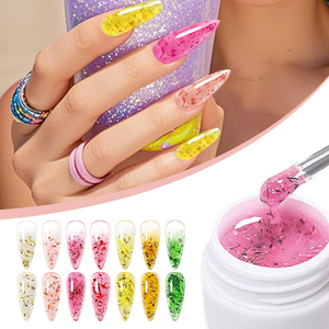 BIN Smalto Semipermanente UV Gel Effetto Fiori Secchi Traslucido Naturale Floreale Soak Off LED per Salone Casa Fai da Te Manicure - Product Image 1