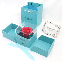 Boîte cadeau recyclable pour la fête des mères en forme de rose, pour bijoux, emballage cosmétique, laminage mat, doublure en éponge - Saint-Valentin
