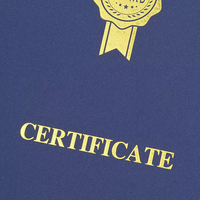 Couverture de dossier de certificat en carton de diplôme A4 de document de logo d'aluminium d'impression personnalisée