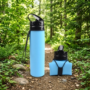 Bouteille d'eau en silicone sans BPA, sport, extérieur, qualité alimentaire, pliable, avec logo personnalisé - Product Image 2
