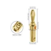 Budweiser 4MM cuivre pur plaqué or fiche banane haut-parleur à câble audio terminal haut-parleur post amplificateur de prise sans soudure