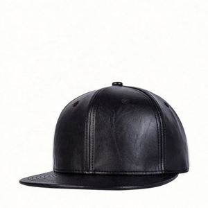 Gorra de Hip Hop para Hombre, Estilo Urbano, Versátil, de Cuero Negro, con Visera Plana, Gorra Moderna - Product Image 2